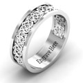 Personalised Celtic half eternity ring with a repeating recessed design