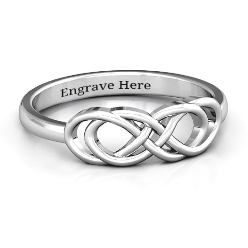 Infinity knot ring with three interwoven infinity symbols