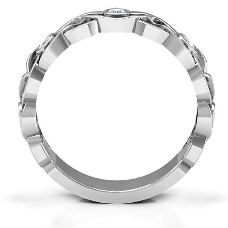 Sterling Silver Intertwined Love Band Ring Detail Sterling Silver Intertwined Love Band Ring detail view