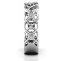 Sterling Silver Intertwined Love Band Ring Side View Sterling Silver Intertwined Love Band Ring side view