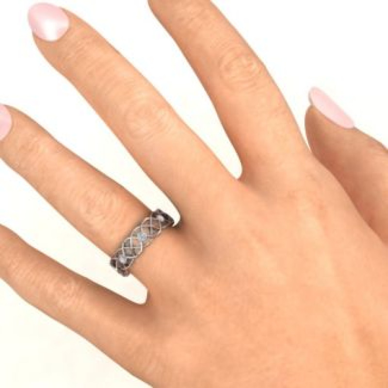 Sterling Silver Intertwined Love Band Ring Band Detail Sterling Silver Intertwined Love Band Ring band detail