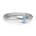 Sterling Silver Knife Edge Solitaire Ring Sterling Silver Knife Edge Solitaire Ring with round centre stone