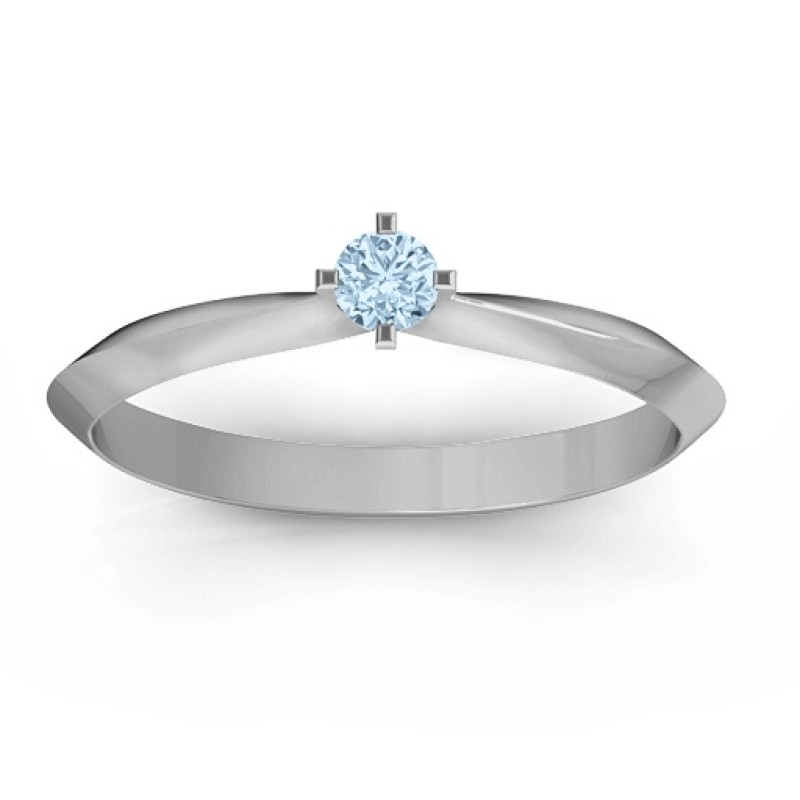 Sterling Silver Knife Edge Solitaire Ring Sterling Silver Knife Edge Solitaire Ring product view
