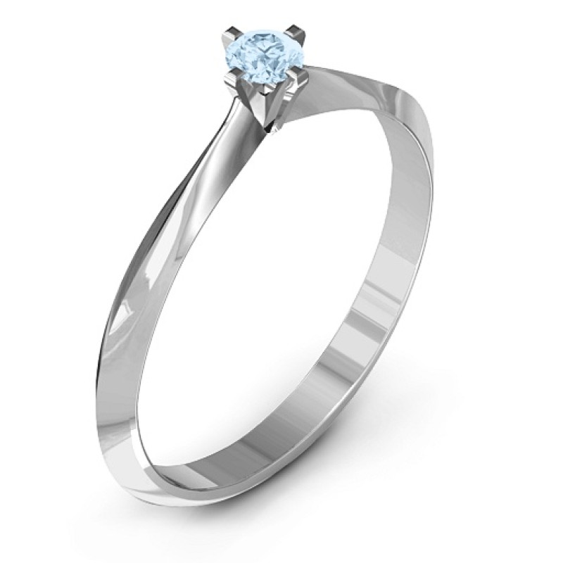 Sterling Silver Knife Edge Solitaire Ring Sterling Silver Knife Edge Solitaire Ring product view