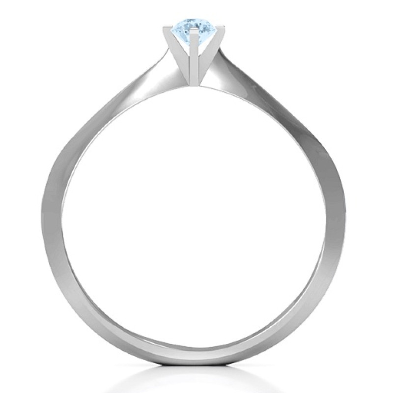 Sterling Silver Knife Edge Solitaire Ring Sterling Silver Knife Edge Solitaire Ring product view