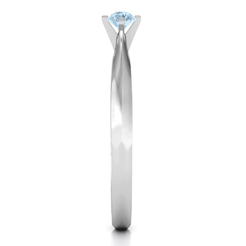 Sterling Silver Knife Edge Solitaire Ring Sterling Silver Knife Edge Solitaire Ring product view
