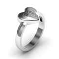 Large engraved monogram heart ring product view