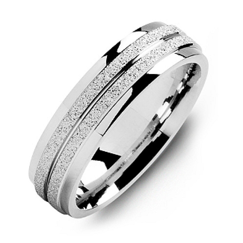 Laser-Finish Men's Ring with Polished Edges Laser-finish men's ring with polished edges