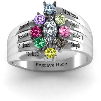 Sterling Silver Medusa Multi-Wave Ring Sterling Silver Medusa Multi-Wave Ring