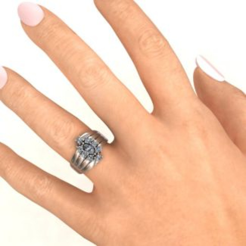 Sterling Silver Medusa Multi-Wave Ring product view