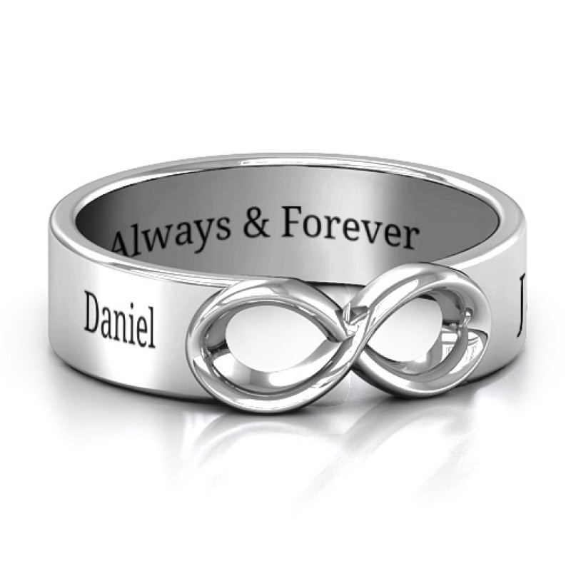 Men's Engraved Infinity Band Ring Men's engraved infinity band ring