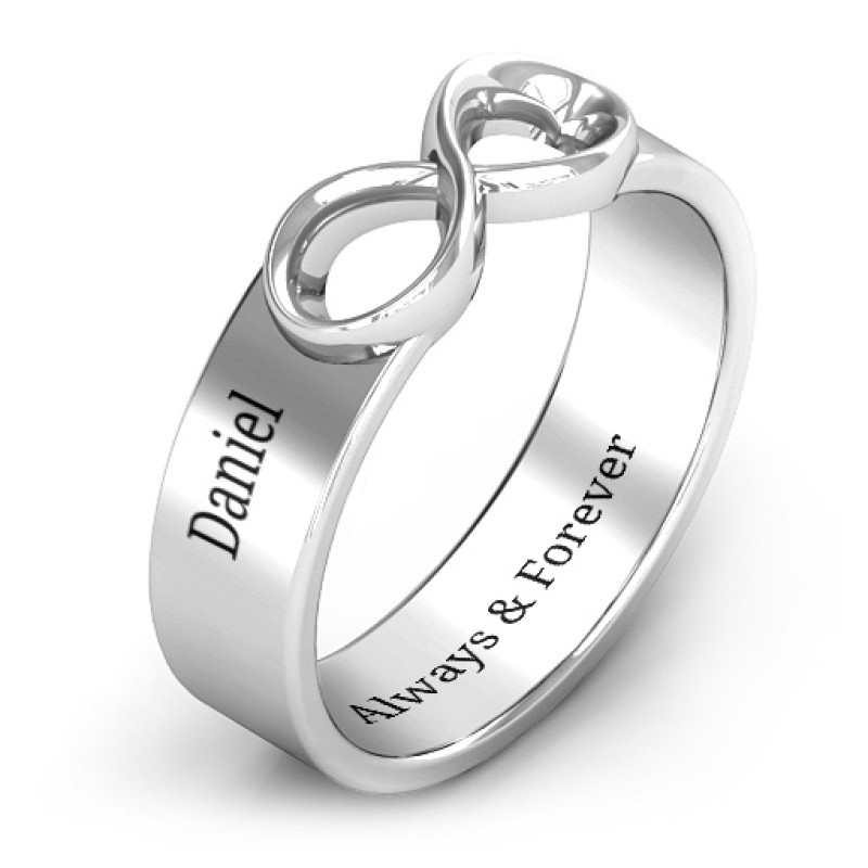Men's Engraved Infinity Band Ring Men's engraved infinity band ring product view