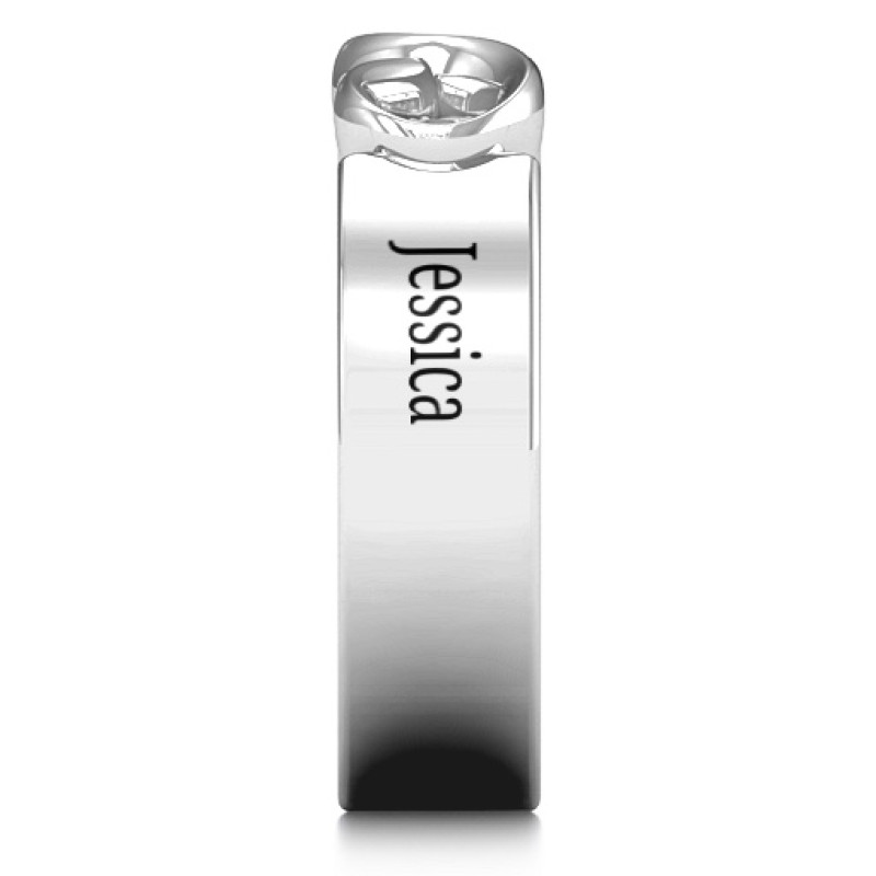Men's Engraved Infinity Band Ring Men's engraved infinity band ring product view