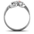 Om Sound of Universe Ring with Round Stone Om Sound of Universe ring with round stone