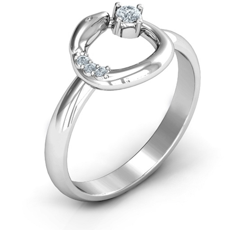 Ouroboros Snake Ring Ouroboros snake ring with round stone settings