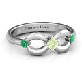 Princess Infinity Ring Princess infinity ring with a centre stone and two round side stones
