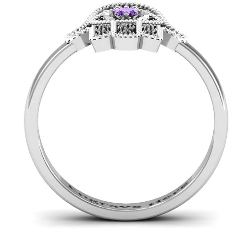 Sterling Silver Protection Hamsa Ring alternate product view