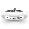 Personalised Reveal Groove Birthstone Ring Personalised reveal groove ring with a round stone