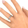 Personalised Diagonal Peak Ring - Product Image 4 Personalised diagonal peak ring with round accent stones