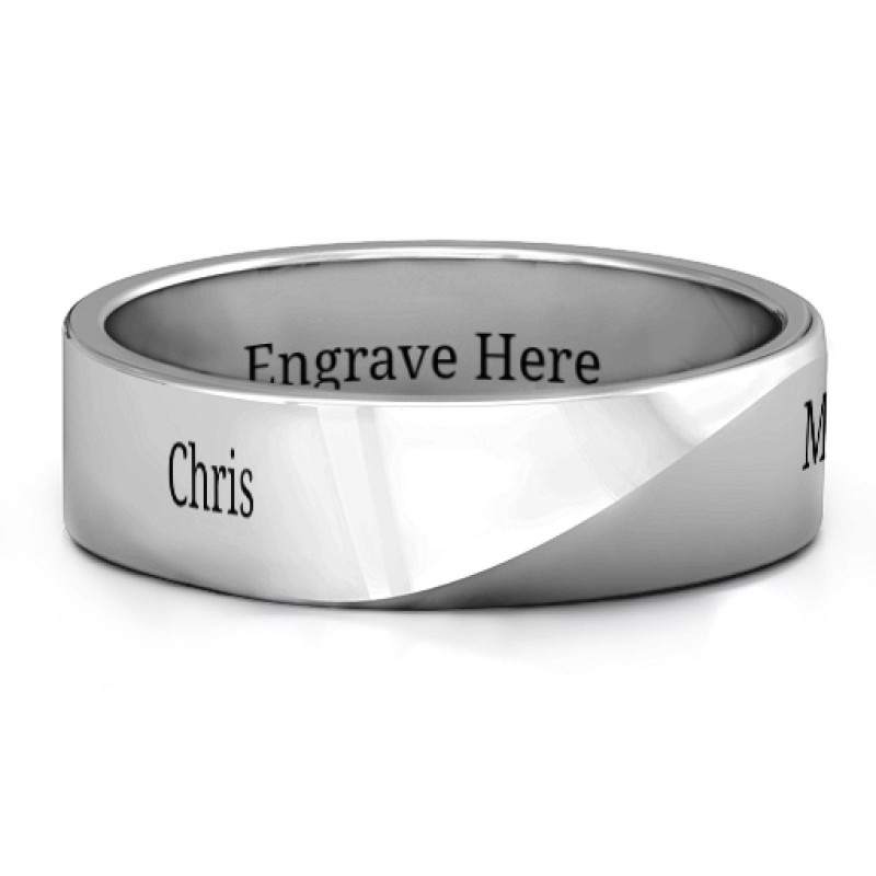 Ridge Diagonal Peak Men's Personalised Ring Ridge Diagonal Peak men's personalised ring
