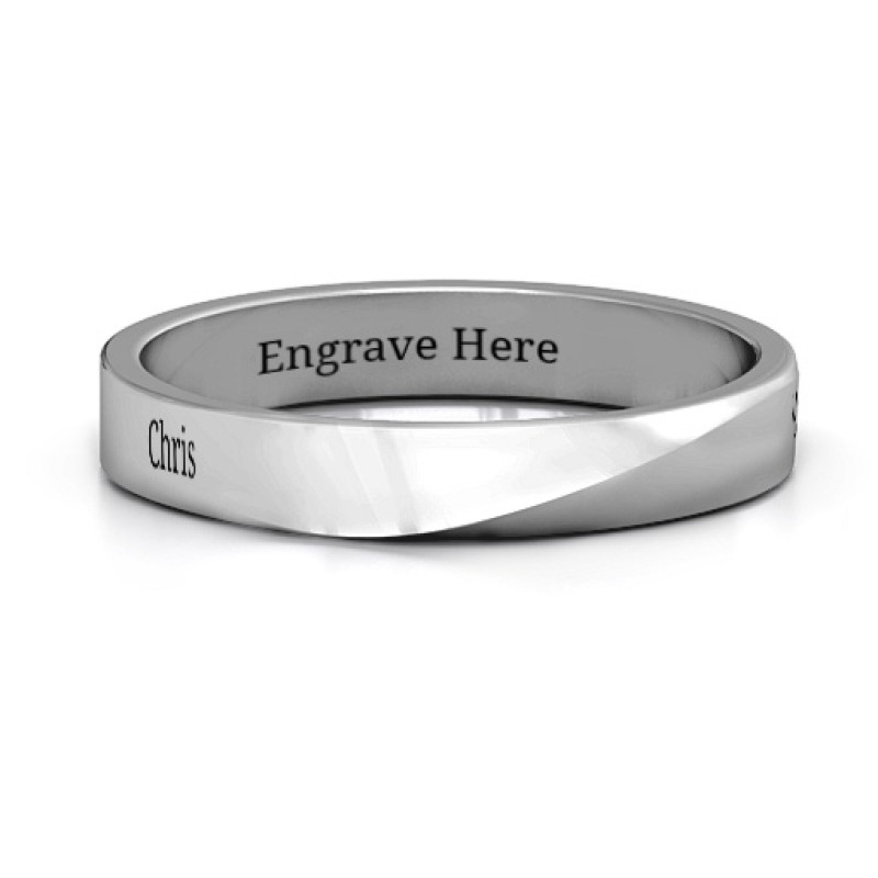 Ridge Diagonal Peak women's personalised ring