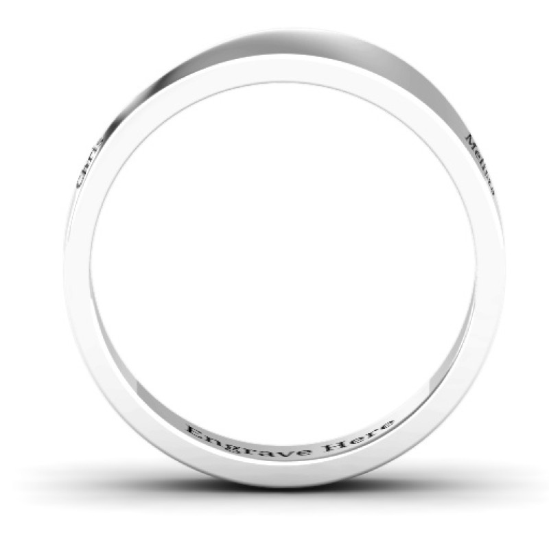 Ridge Diagonal Peak women's personalised ring angle view