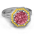 Round Stone Octagon Halo Ring Round stone ring with an octagonal halo setting