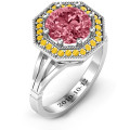 Round Stone Octagon Halo Ring Round stone ring with an octagonal halo setting