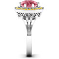 Round Stone Octagon Halo Ring Round stone ring with an octagonal halo setting