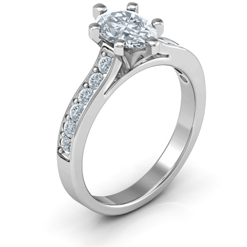 Shining in Love Oval Stone Ring Shining in Love ring with oval centre stone and round accent stones