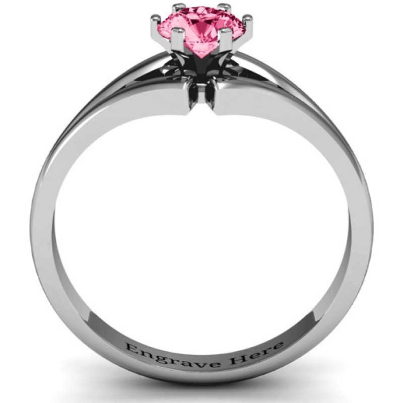 Custom solitaire split shank ring, alternate gallery view