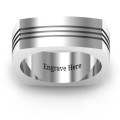 Stria Grooved Square-Shaped Men's Ring View Stria grooved square-shaped men's ring view