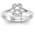 Tangled Hearts Infinity Ring Detail Tangled hearts infinity ring showing the intertwined heart and infinity design