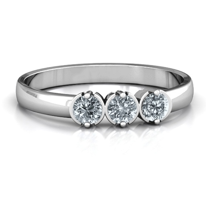 Trinity ring with three round stones