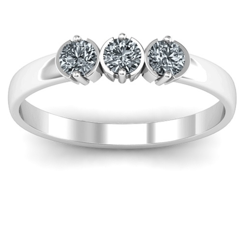 Trinity ring with three round stones