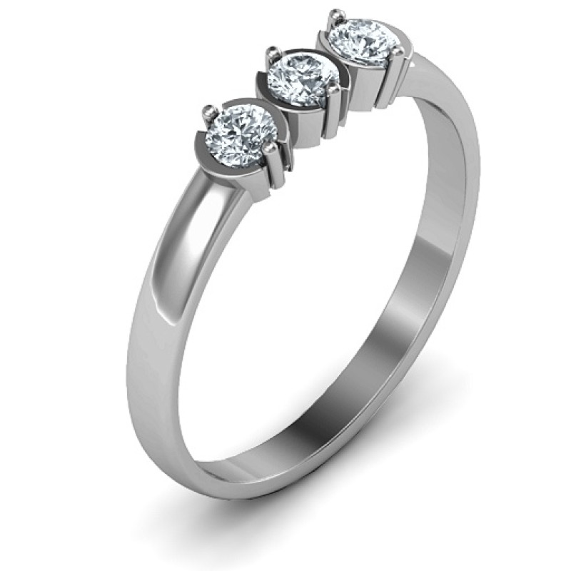 Trinity ring with three round stones