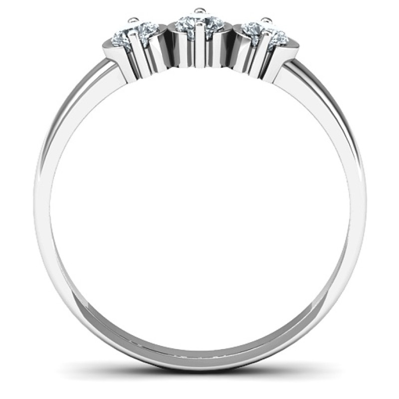 Trinity ring with three round stones