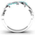 Triple Entwined Infinity Ring Alternate View Triple entwined infinity ring with stone accents, alternate view