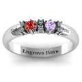 Twin Circular Half Bezel Accent Ring Twin circular half bezel accent ring with round stones