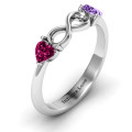 Personalised Two Hearts to Infinity ring
