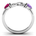 Two Hearts to Infinity ring with infinity symbol