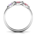Three’s Company Triple Heart Gemstone Ring Side View Three’s Company triple heart gemstone ring side view
