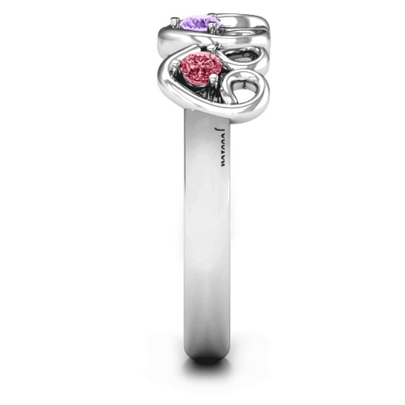 Three’s Company Triple Heart Gemstone Ring Three’s Company triple heart gemstone ring alternate view