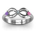 Three Stone Infinity Ring product view