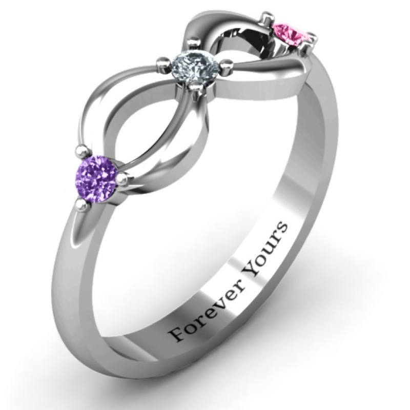 Three Stone Infinity Ring product view