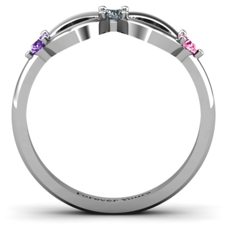 Three Stone Infinity Ring product view