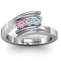 Three Stone Ridged Bypass Ring Three Stone Ridged Bypass Ring with three round stones