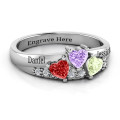 Tripartite Heart Gemstone Ring with Accents Tripartite heart gemstone ring with accent stones