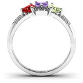 Tripartite Heart Gemstone Ring with Accents - View 4 Tripartite heart gemstone ring with accent stones view