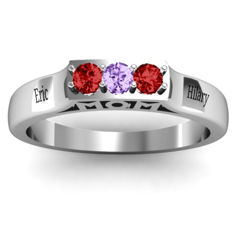 Triple Round Stone MOM Ring Triple Round Stone MOM Ring with three round stones
